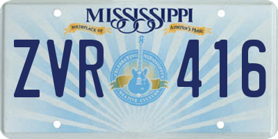 MS license plate ZVR416
