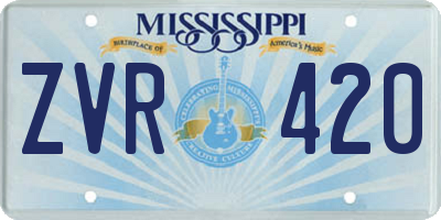 MS license plate ZVR420