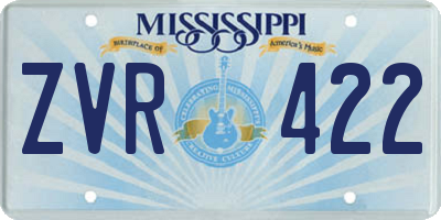 MS license plate ZVR422