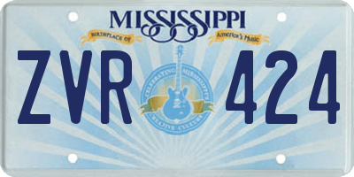 MS license plate ZVR424