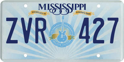 MS license plate ZVR427