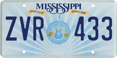 MS license plate ZVR433