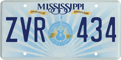 MS license plate ZVR434