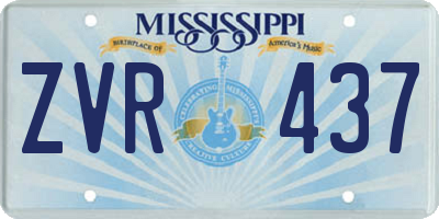 MS license plate ZVR437