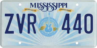 MS license plate ZVR440