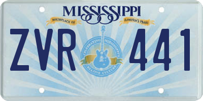 MS license plate ZVR441