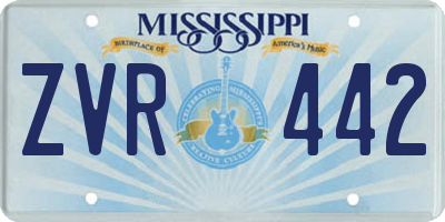 MS license plate ZVR442