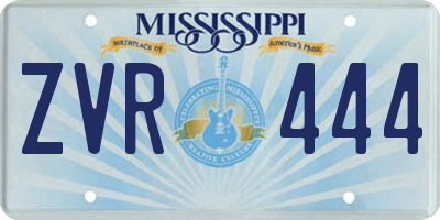 MS license plate ZVR444