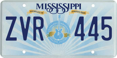 MS license plate ZVR445
