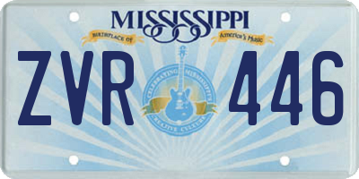 MS license plate ZVR446