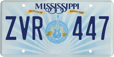 MS license plate ZVR447