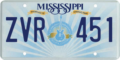 MS license plate ZVR451