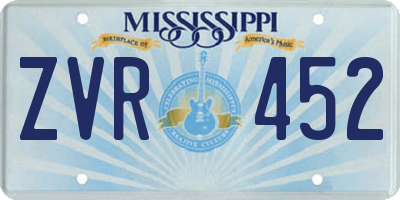 MS license plate ZVR452