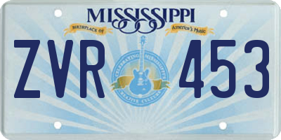 MS license plate ZVR453
