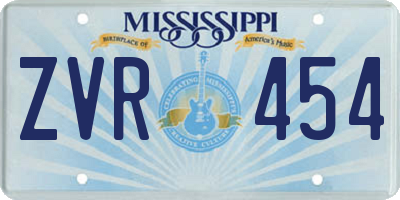 MS license plate ZVR454