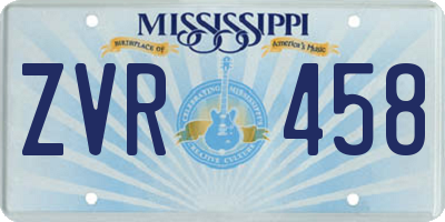 MS license plate ZVR458