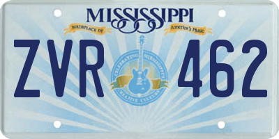 MS license plate ZVR462