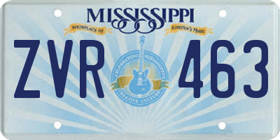 MS license plate ZVR463