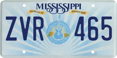 MS license plate ZVR465