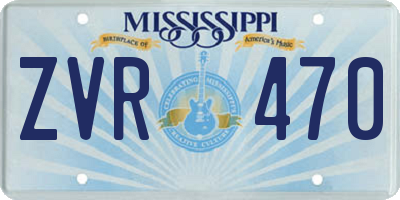 MS license plate ZVR470