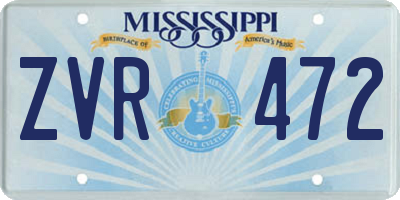 MS license plate ZVR472