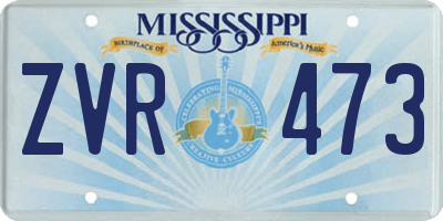 MS license plate ZVR473