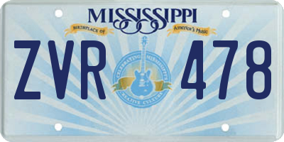 MS license plate ZVR478