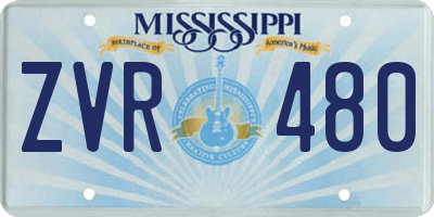 MS license plate ZVR480