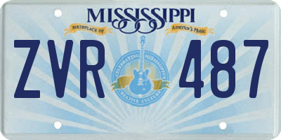 MS license plate ZVR487