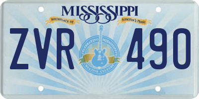 MS license plate ZVR490