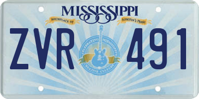 MS license plate ZVR491