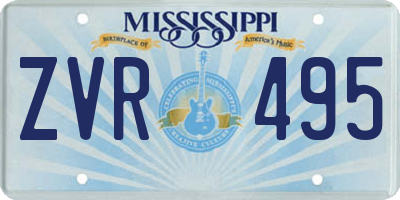 MS license plate ZVR495