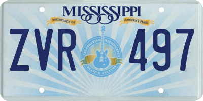 MS license plate ZVR497