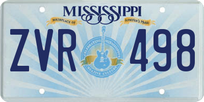 MS license plate ZVR498