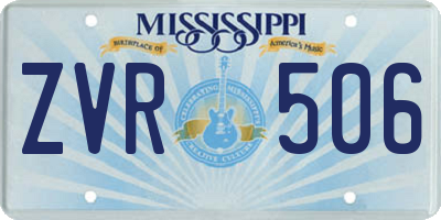MS license plate ZVR506