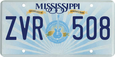 MS license plate ZVR508