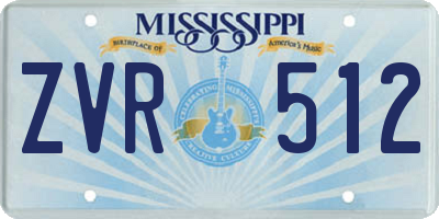 MS license plate ZVR512