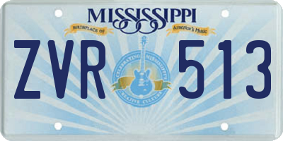 MS license plate ZVR513