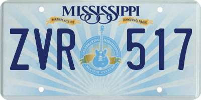 MS license plate ZVR517