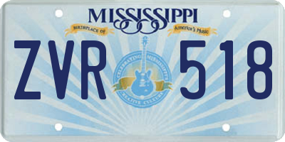 MS license plate ZVR518