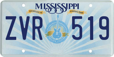 MS license plate ZVR519