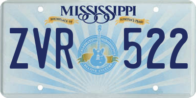 MS license plate ZVR522