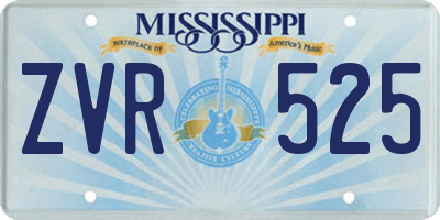 MS license plate ZVR525