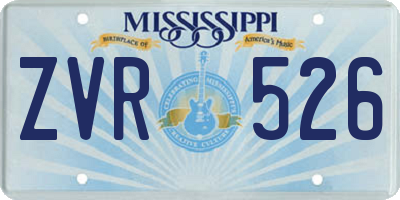 MS license plate ZVR526