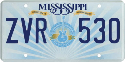 MS license plate ZVR530
