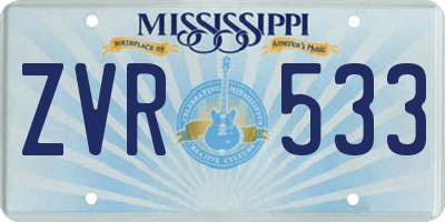 MS license plate ZVR533