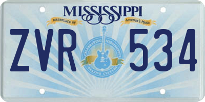 MS license plate ZVR534