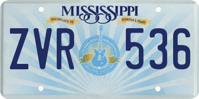 MS license plate ZVR536