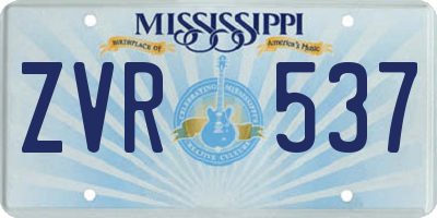 MS license plate ZVR537