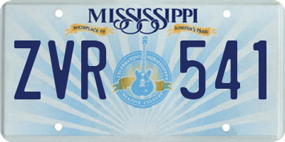 MS license plate ZVR541
